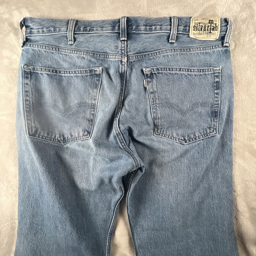 Vintage Y2K Levis Silvertab Blue Wide Leg Size 38x30 Denim Baggy